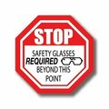 Ergomat 30in OCTAGON SIGNS - Stop Safety Glasses REQUIRED Beyond This Point DSV-SIGN 900 #0917 -UEN